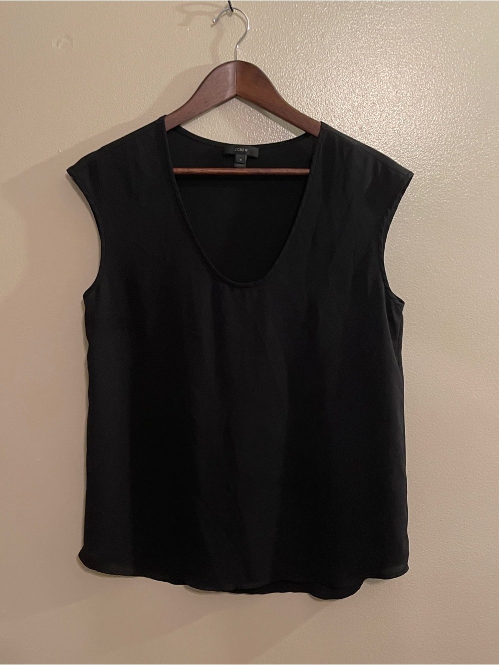 J. Crew Black Sleeveless Scoop Neck Camisole, Women’s size 4